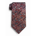 Navy Blue and Maroon Silk Paisley Tie